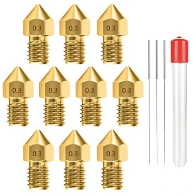 Immagine di Meafeng 10pcs 0.3mm MK8 Ugello Stampante 3D in Ottone per Ender 3 5 Makerbot Creality CR 10 Con Aghi di Pulizia e Scatola Immagazzinaggio Metall