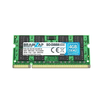 Immagine di BRAINZAP Memoria RAM da 4 GB DDR2 SO DIMM PC2 6400S 2Rx8 800 MHz 1,8 V CL6 PC portatile