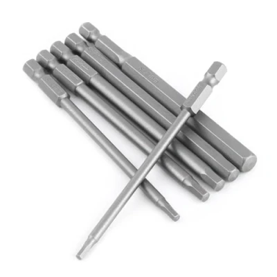 Immagine di Set di Punte per Cacciavite Magnetico con Codolo Esagonale 1/4 &quot;, Punta Lunga 6pcs 100mm Utensile a Testa Chiave Brugola