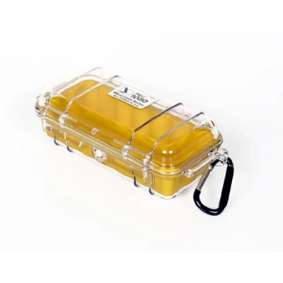 Immagine di PELI 1030 Micro Case, Scatola di Protezione per Piccoli Dispositivi Sensibili, IP67 Impermeabile e a Prova Polvere, Prodotto in USA, 0,6L Capacità, Colore Trasparente/Gia1L