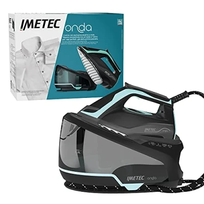 Immagine di Imetec Onda P1 Ferro da Stiro Generatore di Vapore, Piastra a Onde Scorrevole Brevettata, 2400W, Colpo Vapore 300 g, Serbatoio 2,5L, 3 Filtri con Ioni Argento, Tecnologia No Stop Vapor