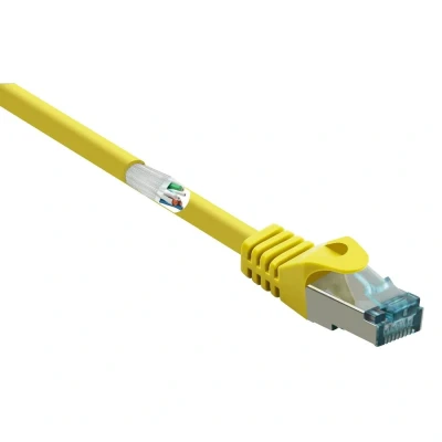 Immagine di Renkforce RF 5088652 RJ45 cavo di rete, patch CAT 6A S/FTP 5.00 m Giallo con protezione, Ritardante fiamma 1 pz.