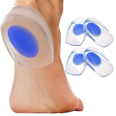 Immagine di 2 Paia Cuscinetti di Sollievo per Sperone Calcaneare, Tallone in Silicone, Gel, Talloniera Fascite Plantare, EU 40 45