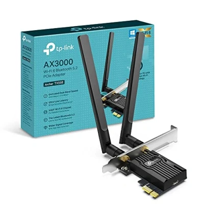 Immagine di TP Link Archer TX55E Scheda Wi Fi PCI Express 6 (AX3000), Bluetooth 5.2 PCIe, Wifi Pc Fisso, 75% Di Latenza In Meno, Supporta Windows 10/11
