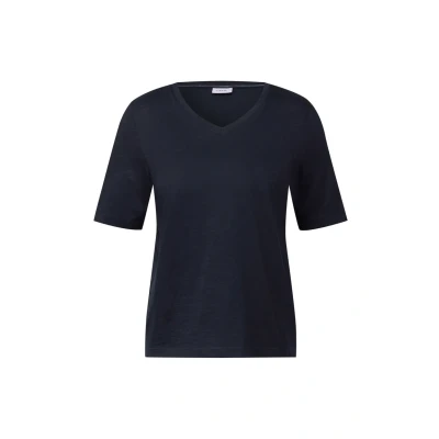 Immagine di Cecil 3227699 Maglietta Basic con Scollo a V, Universal Blue, S Donna