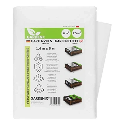 Immagine di GARDENIX® 8 m² Primaverili in Tessuto Non Tessuto, Telo antigelo per Piante, di Alta qualità, UV, opertura Flessibile Piante da Giardino e Verdure (1,6m x 5m)