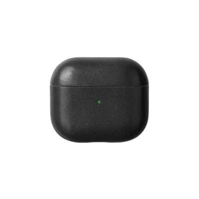 Immagine di Native Union Custodia in pelle Per AirPods (3rd gen) vera italiana completamente avvolta a mano Compatibile con caricabatterie wireless Qi 3 (Nero)
