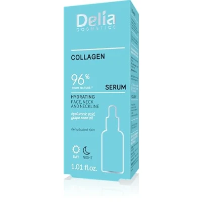 Immagine di Delia Cosmetics Siero Idratante Collagene Pelle Secca e Disidratata Riduce le Rughe Migliora l&#039;elasticità Idratata Fresca 30ml
