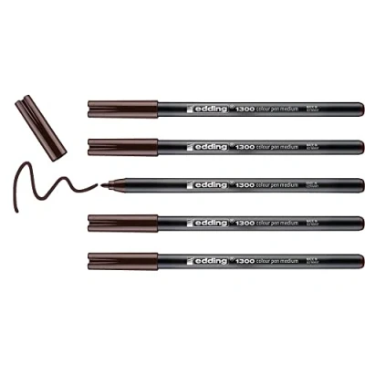 Immagine di Edding e 1300 Set di 5 pennarelli per colorare a punta tonda 3 mm marrone scuro