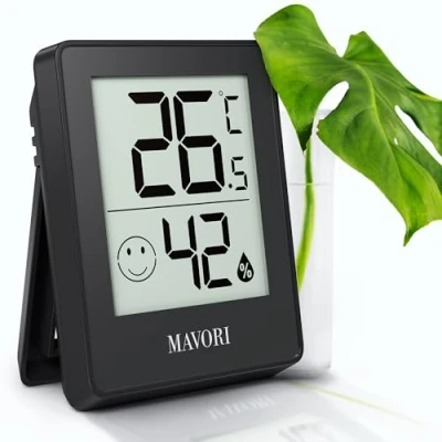 Immagine di MAVORI® 1 pz. Rilevatore Temperatura e Umidità Termometro Da Interno Casa Digitale Parete Ideale Per il Monitoraggio Controllo Del Comfort Igrometro casa(Nero)