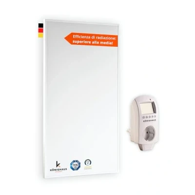 Immagine di Riscaldatore a infrarossi Könighaus 1000 watt ✓ Doppia protezione anti surriscaldamento Temperatura di esercizio in 2 4 min Montaggio parete Termostato