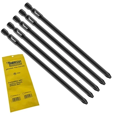 Immagine di 5 x SabreCut SCPZ2157_5 157 mm PZ2 autoalimentato per cartongesso, punta pistola a singola PoziDriv POZI No.2 resistente compatibile con Makita BFR550 6843 DFR550