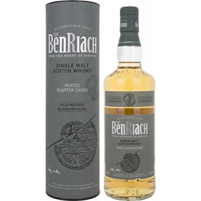 Immagine di The BenRiach PEATED QUARTER CASKS Single Malt Scotch Whisky 46% Vol. 0,7l in Giftbox
