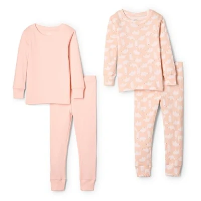 Immagine di Amazon Essentials x Sofia Grainge Pigiami in Cotone Aderenti Unisex Bimbi, Pacco da 2, Orsi Polari/Rosa, 24 Mesi