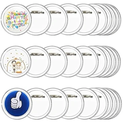 Immagine di FOGAWA 30pz Spille Personalizzabili per Bambini Rotonde Basi di Acrilico Spilla Distintivo Vuoto Bottoni in Badge Spillette Plastica Trasparente Fai da Te attività Manuali Zaino Vestiti