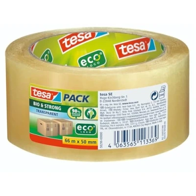 Immagine di tesa BIO &amp; STRONG 58296 00000 00 Nastro da imballo Trasparente (L x L) 66 m 50 mm 1 pz.