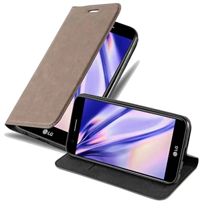 Immagine di Cadorabo Custodia Libro per LG K10 2017 in BRUNO CAFÉ con Vani di Carte, Funzione Stand e Chiusura Magnetica Portafoglio Cover Case Wallet Book Etui Protezione
