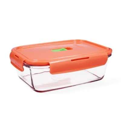 Immagine di Luminarc Pure Box Holy Set 2 contenitori dritti ermetici in vetro 19 x 13 7,3 cm 122 cl bicolore