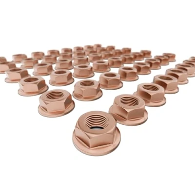 Immagine di Dado in rame M7 x 1.0 CU SW11, collettore di scarico con cintura autobloccante secondo DIN 6927, adatto per sistemi e motori auto (fino a 450 C), FA1 988 0702.10