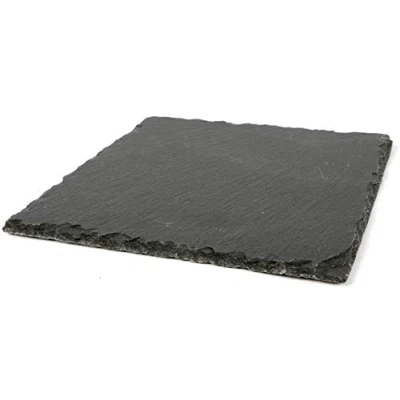Immagine di Vetrineinrete® Vassoio da Portata Quadrato in Ardesia Piatto per servire Finger Food Sushi Formaggi aperitivo Buffet Cucina Bar Ristorante 25x25cm B63