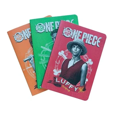 Immagine di Grupo Erik: Set 3 quaderni A5 One Piece Pack da personalizzare, appunti con copertina flessibile, carta d&#039;avorio 80g/m², Gadget