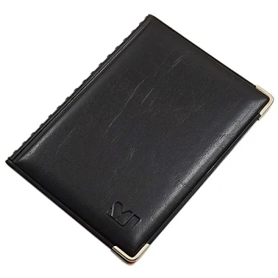 Immagine di myledershop Porta carte d&#039;identità e di credito con 4 scomparti MJ Design Germany Made in UE diversi colori designs (Design 2 / Nero)