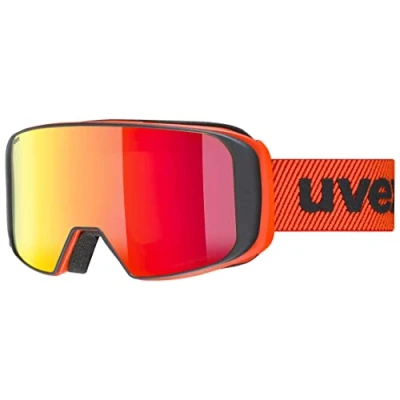 Immagine di uvex saga TO, occhiali da sci unisex, con lente intercambiabile, ventilazione della montatura senza spifferi, fierce red/red LGL clear, one size