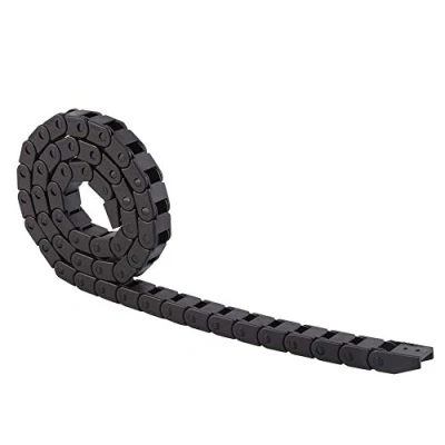 Immagine di R28 10 x mm nero rinforzato nylon cavo portacavi catena 1 m di lunghezza per stampante 3D e macchine CNC, traino nero, tipo a ponte (non apribile)