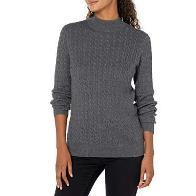 Immagine di Amazon Essentials Maglione a Lupetto Coste Maniche Lunghe Leggero vestibilità Classica Donna, Carbone Puntinato, S