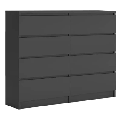 Immagine di 3E 3xE living.com Cassettiera con 8 cassetti 120 cm, Colore: Antracite, L: P: 39 A: 102 cm