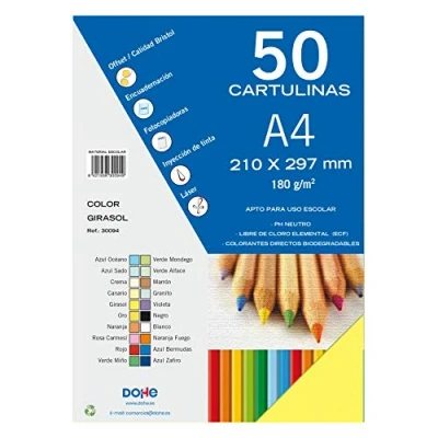 Immagine di Dohe Set Di 50 Cartoncini, Formato A4 Girasol