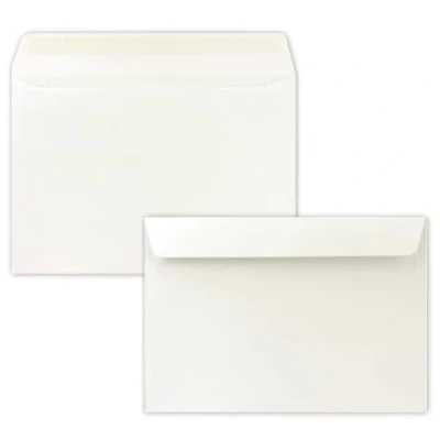 Immagine di 50 buste per lettere, formato DIN C5, colore bianco naturale (bianco), 16,2 x 22,9 cm, con chiusura adesiva, grandi inviti e biglietti di compleanno o matrimonio