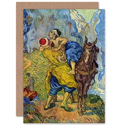 Immagine di Artery8 Vincent Van Gogh Good Samaritan Fine Art Greeting Card Plus Envelope Blank Inside Buono