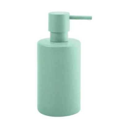 Immagine di Spirella Dispenser di sapone cilindrico, con pompa in acciaio inox, per liquido, porcellana, 300 ml, resistente e robusto, colore blu opaco