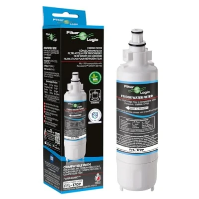 Immagine di FilterLogic FFL 170P Filtro dell&#039;acqua compatibile con Panasonic CNRAH 257760 e CNRBH 125950 per frigorifero SBS NR B53, B54, BS53 (confezione da 4)