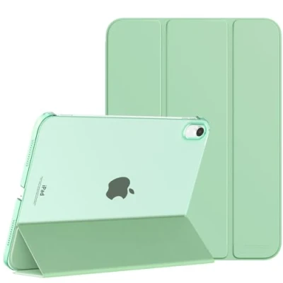 Immagine di MoKo Custodia Compatibile con iPad 10 Generazione 2022 10,9&quot;, Coperchio Tripieghevole, Retro Traslucido in Pelle PU e PC, Auto Riattivazione Standb, Verdg