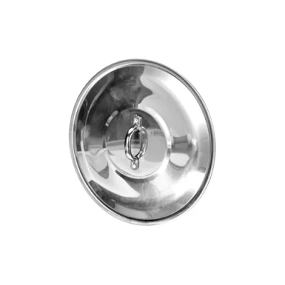 Immagine di Pentole Agnelli Alluminio 2 mm Coperchio Tondo con Ponticello senza Orlo, Lucido, Argento, 26 cm
