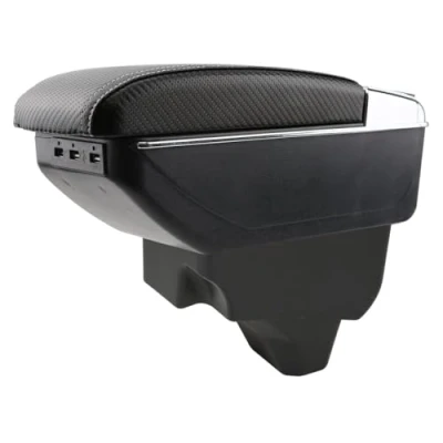 Immagine di YJYWZH Braccioli Compatibile con Peugeot 208 2019 2020 2021 Armrest Doppio Strato Scatola portaoggetti bracciolo della console dell&#039;auto portabicchieri