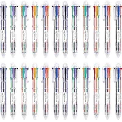 Immagine di KAHEIGN 30 Pezzi Penna Navetta, 6 in 1 a Sfera Multicolore 0,5mm Con Fusto Trasparente 14CM Penne Retrattili per Materiale Scolastico Ufficio Regalo Bambini Studenti