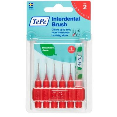 Immagine di Tepe Spazzoliniinterdentali, 0,5 mm, colore: rosso [3 confezioni da 6 pz]