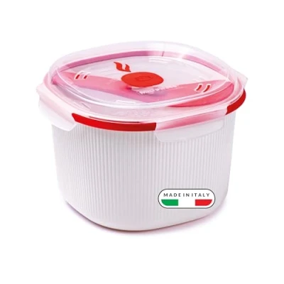 Immagine di Snips Cuoci Riso e Cereali per microonde 2,70 LT Colore Bianco Linea Tempozero 20,5 x 14,5 cm BPA Free Made in Italy