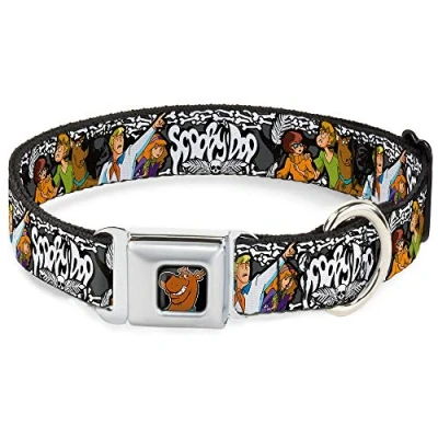 Immagine di Buckle Down 9 38,1 cm sdc Scooby Doo Face Full Color Nero Dog Collar