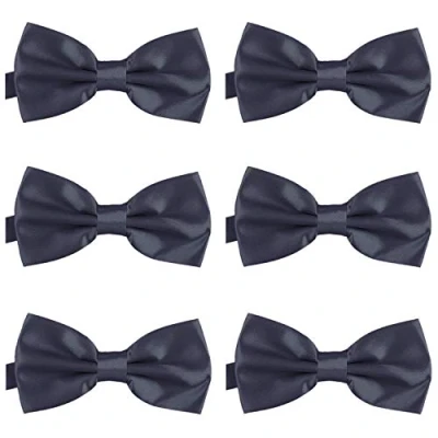 Immagine di DonDon Set da 6 papillon uomo 12 x cm già legato e infinitamente regolabile Grigio