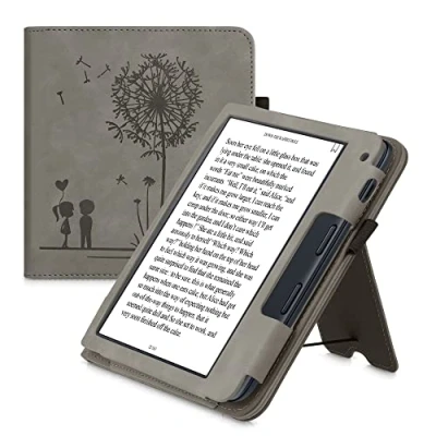 Immagine di kwmobile Custodia eReader Compatibile con Kobo Libra 2 Cover eBook Pelle PU Stand Cinturino Porta Carte Amore