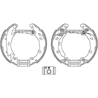 Immagine di HELLA Shoe Kit Pro 8DB 355 004 921 freno, Freno a tamburo con cilindretto regolatore/attuatore LANCIA: Ypsilon II