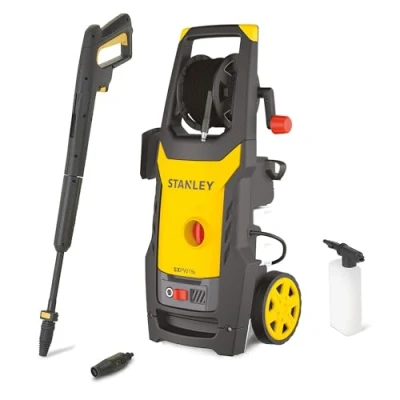 Immagine di Stanley Idropulitrice SXPW19B ad Alta Pressione Acqua Fredda per Auto ed Esterni Casa con Avvolgitubo Statico max. 150 bar Portata 440 l/h Assorbimento 2200 W