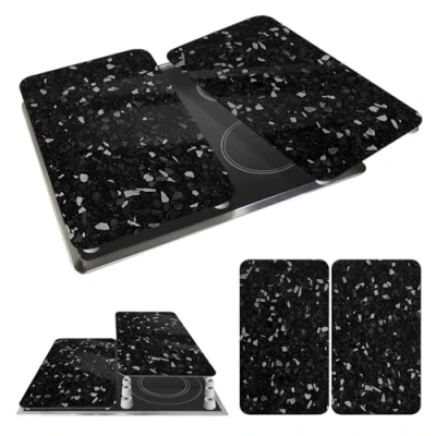 Immagine di Wenko Copertura per fornello Universale terrazzo, Set 2 Pezzi Tutti i Tipi di fornelli in Vetro temperato, Utilizzabile Anche Come Tagliere, igienico, Resistente a Graffi e Urti, 30 x 52 cm