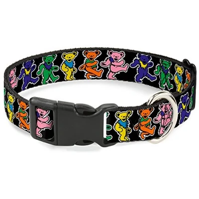 Immagine di Buckle Down Collare con clip in plastica Dancing Bears Black/Multi Color 1&quot; Wide Fit 15 26&quot; Collo Large