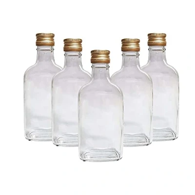 Immagine di DIAH DO IT AT HOME 20 bottiglie di vetro da 200 ml (0,2 l), con tappo a vite in metallo (tappo avvitabile), per birra casalinga, gin, olio, aceto, vino, vodka, (20 + tappi