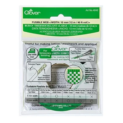 Immagine di clover Web Fusibile 10mmx12m, Bianco, 10mm x 12m, 12 unità